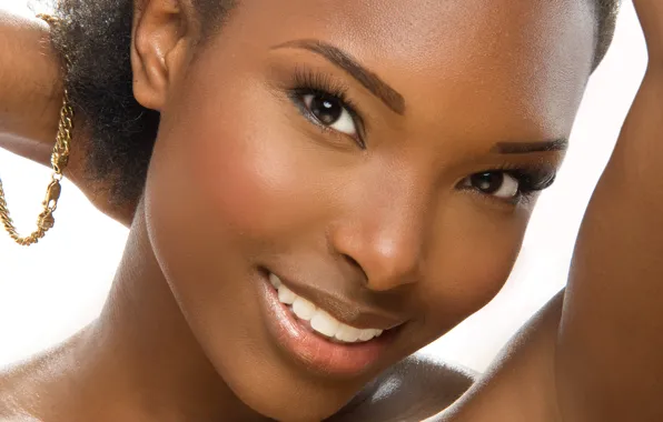 Picture look, girl, portrait, mulatto, black hair, dark skin, African beauty