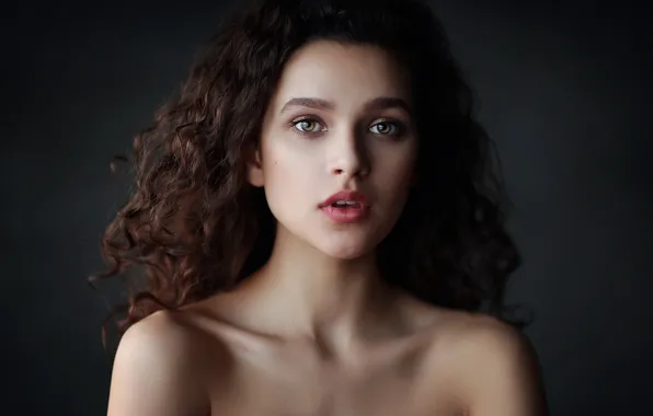Girl, portrait, sponge, shoulders, mouth, Elizaveta, Dmitry Arhar