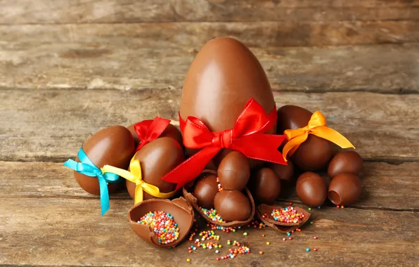 Chocolate, eggs, Easter, chocolate, Easter, eggs, decoration, Happy