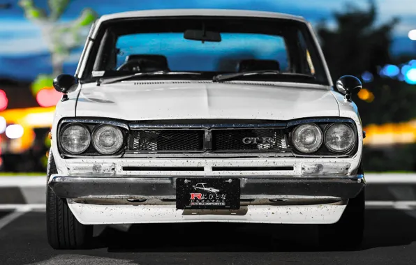 Auto, White, Machine, Grille, Nissan, Nissan, Lights, Car