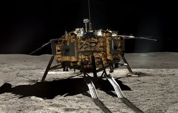 Picture surface, The moon, lander, CNSA, lunar rover Yutu-2, lunar rover Yutu-2, Chang'e-4, China National Space …