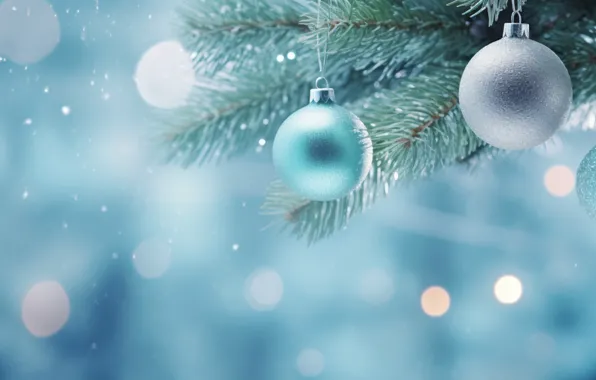 Decoration, background, balls, tree, New Year, Christmas, new year, happy
