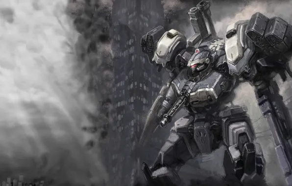 Picture robot, mecha, armored core
