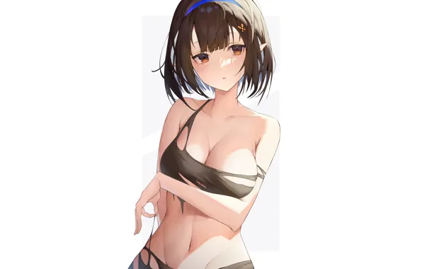 Wallpaper dark, girl, sexy, boobs, anime, pretty, breasts, big boobs