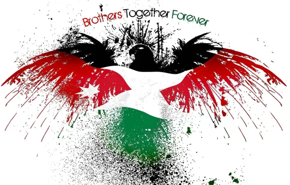 Picture flag, Eagle, Palestine, Brothers Together Forever, Brothers together forever