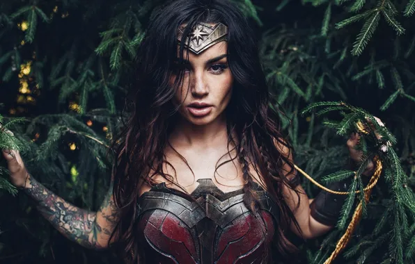 Wallpaper Wonder Woman, hair, girl, ilps, cosplay, look