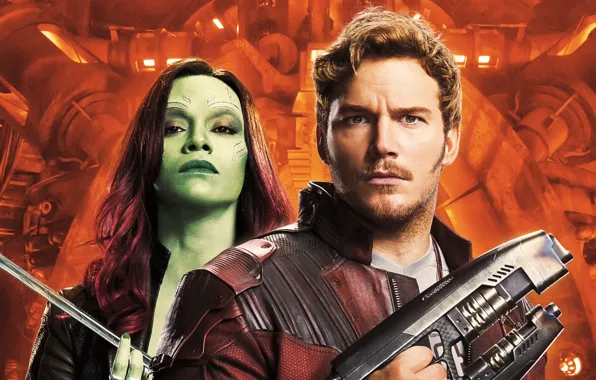Picture Movie, Gamora, Star Lord, Guardians Of The Galaxy Vol. 2