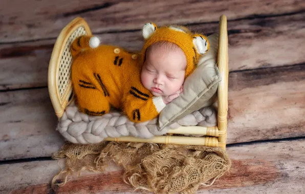 Board, sleep, costume, child, baby, tiger, cot, Natalia Mikhailova