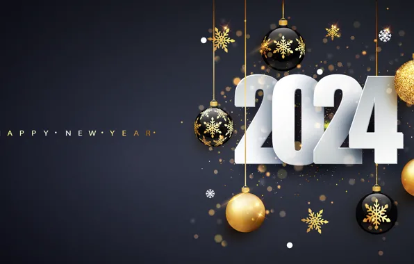Figures, New year, date, composition, 2024, New Year 2024