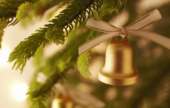 Holiday, new year, bell, happy new year, Christmas decorations, Christmas Wallpaper