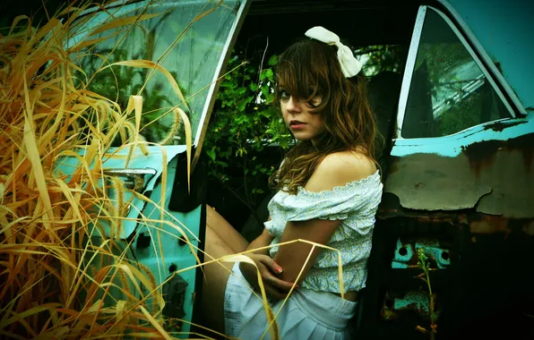 Machine, girl, background