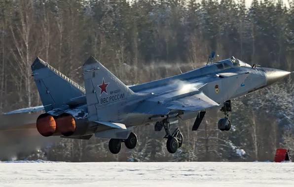 The MiG-31, long-range, OKB MiG, all-weather fighter-interceptor, Russian double supersonic high-altitude