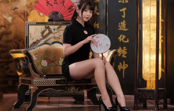 Look, pose, model, portrait, interior, makeup, figure, dress