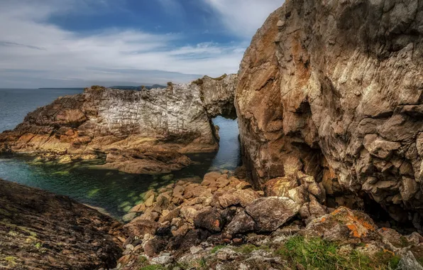 Sea, rocks, Wales