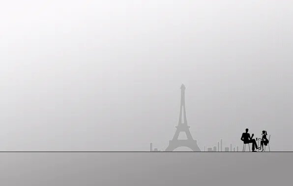 Picture white, girl, creative, background, people, city, girls, people, Paris, minimalism, guy, guys