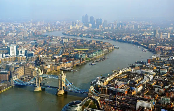 Bridge, river, England, London, panorama, Thames, Tower bridge, Tower Bridge