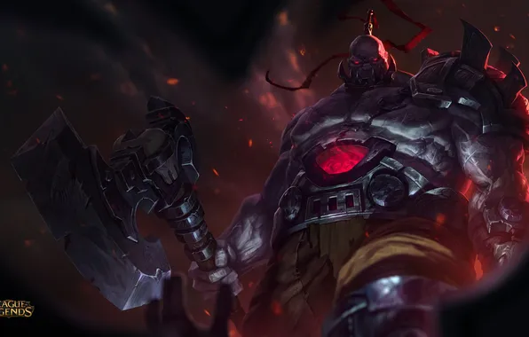 Axe, League Of Legends, Sion, big guy, Undead Champion