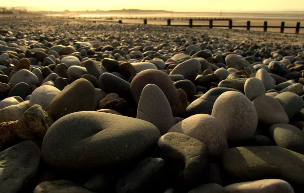 Pebbles, stones, shore