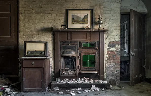 Room, furniture, radio