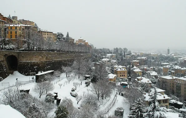 Winter, snow, Italy, panorama, Italy, panorama, winter, snow