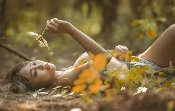 Wallpaper Asian, girl, nature