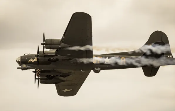 Picture bomber, four-engine, heavy, Flying Fortress, The "flying fortress", Boeing B-17