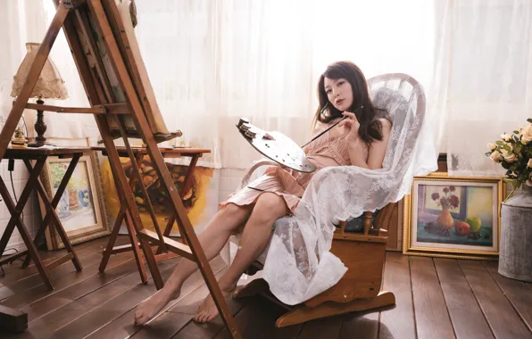Picture girl, pose, Asian