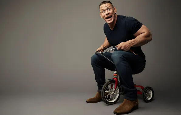 Bike, pose, athlete, actor, sitting, athlete, John Cena, John Cena