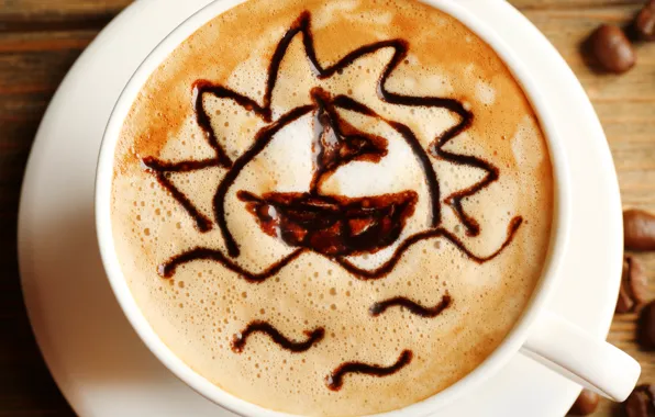 Foam, pattern, coffee, food, morning, blur, large, Cup