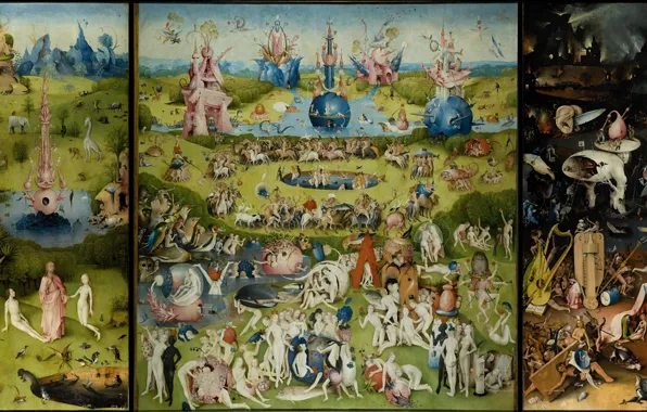 Picture, triptych, Hieronymus Bosch, The Garden Of Earthly Delights, Hieronymus Bosch