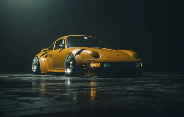 Auto, Yellow, Porsche, Machine, Background, Car, Render, Porsche 911