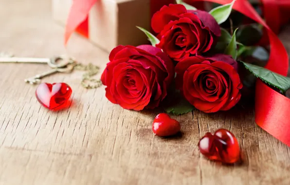 Picture love, flowers, roses, bouquet, hearts, red, red, love