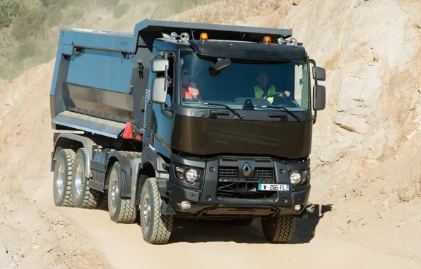 Picture Renault, body, quarry, dump truck, four-axle, Renault Trucks, K-series
