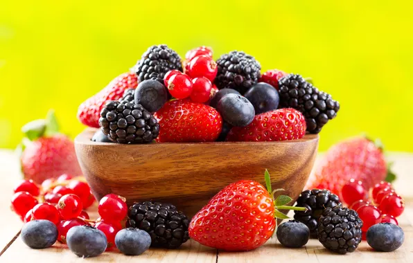 Berries, strawberry, Cup, fresh, currants, BlackBerry, strawberry, blueberries