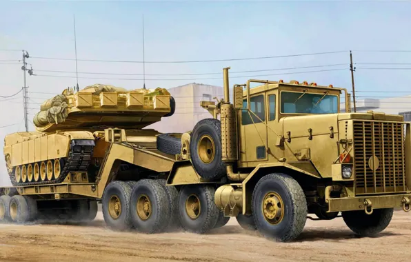 Picture USA, Oshkosh, Army truck, Heavy Equipment Transport System, M911, HETS, M747