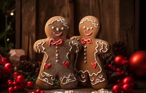 Cookies, Christmas, New year, figures, cookies, molds, cooking, AI art
