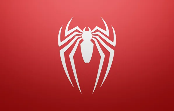 Logo, marvel, comics, spider man, minimalism, red background