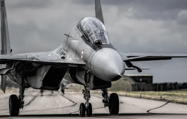 The airfield, Su-30, multi-role fighter, MKИ