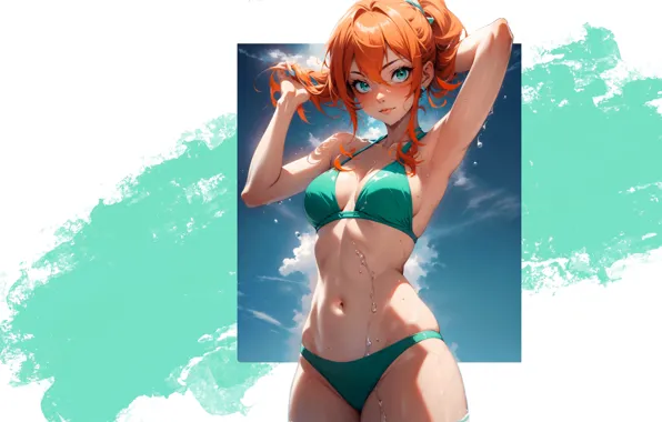 Kawaii, girl, hot, sexy, nami, red hair, boobs, anime