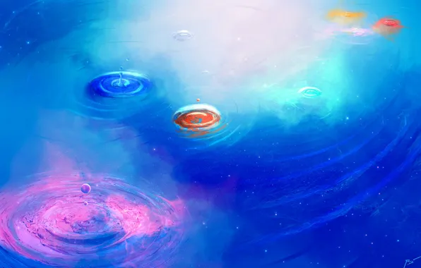Drops, Figure, Space, Style, Planet, Fantasy, Planets, Art