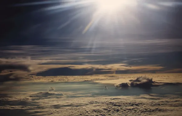 The sky, landscape, nature, obloka