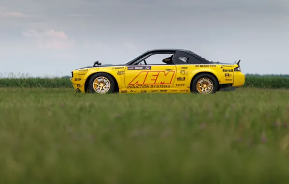 Grass, Nissan, Car, 240SX, 1996, Rocket Bunny kit, Nissan 240SX, Nissan 240SX (S14)