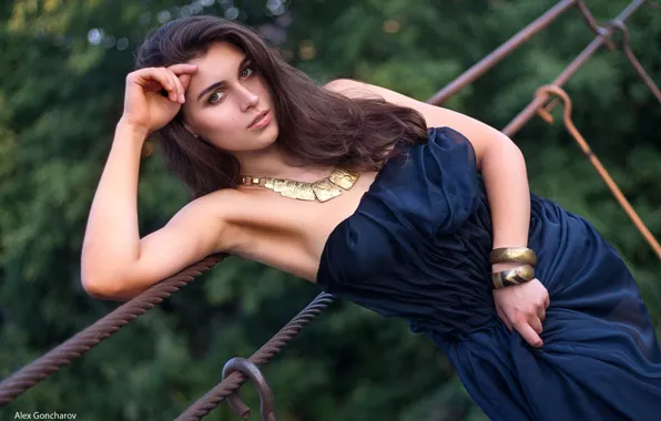 Look, bridge, pose, model, portrait, makeup, dress, hairstyle