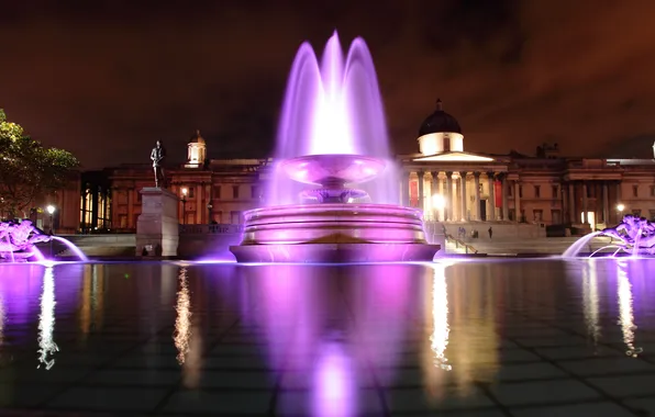 Picture the city, the evening, fountain