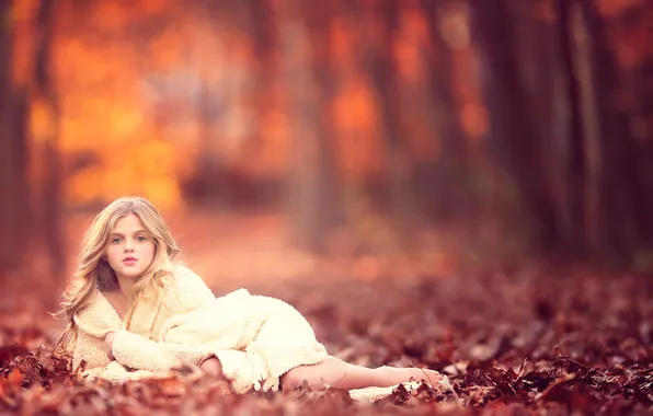 Picture autumn, girl, meg bitton