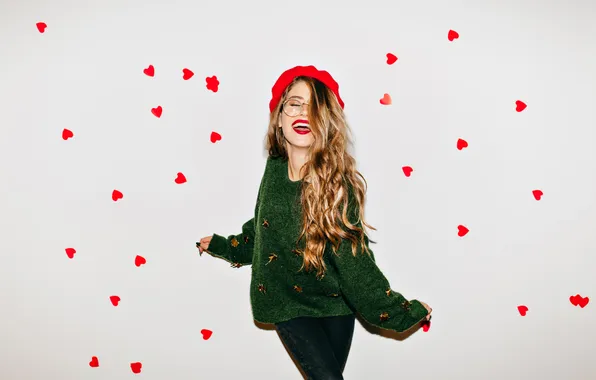 Light, brown hair, woman, carefree, eyes closed, curly, laughing