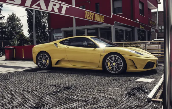 Yellow, Ferrari, Ferrari, f430, yellow, the Scuderia, scuderia