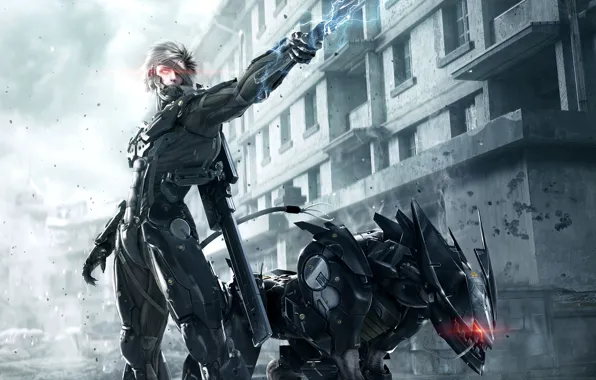 Picture house, sword, armor, Ninja, Cyborg, Raiden, Metal Gear Rising: Revengeance, Platinum Games