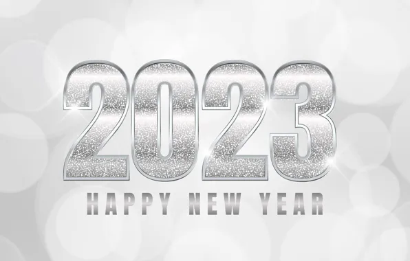 Lights, the inscription, silver, Shine, figures, New year, light background, date