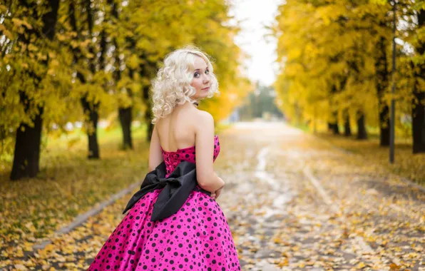 Picture girl, dress, walk, Olesya